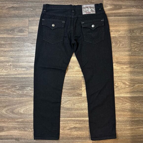 Vintage True ReligionMens Black Jeans Made In USA 40x33 Outseam 43.5 Leg 8